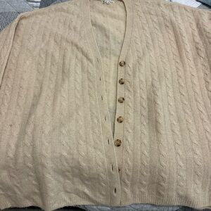 Reformation Light Tan Cable Knit Cardigan